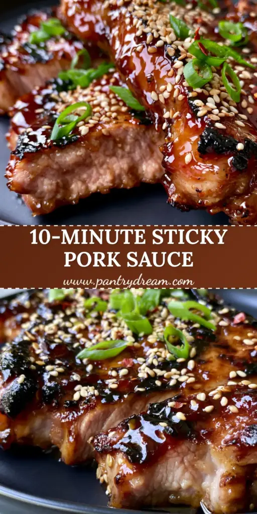 Grilled Pork Sauce Recipe: The Ultimate Mahogany Honey Garlic Glaze 3 A close-up of a glistening mahogany honey garlic pork chop on a black plate. (grilled pork sauce recipe)